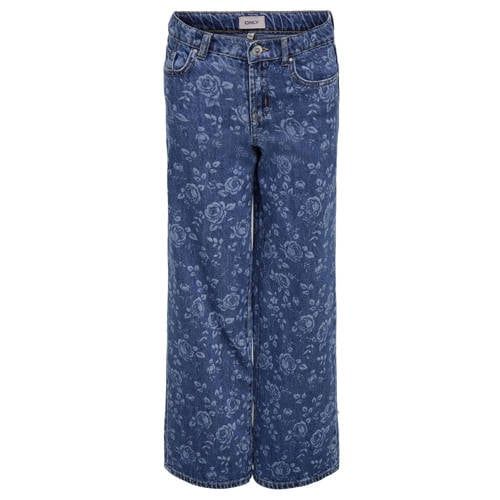 ONLY kids meisjes spijkerbroek HOPE Medium Blue Denim ROSES Wide Leg Fit