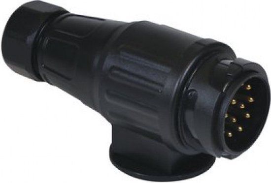 Carpoint 13-Polige Stekker Jäger - Zwart - Aanhangwagen verloopstekker