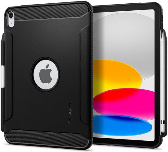 Spigen Rugged Armor Back Cover Zwart voor Apple iPad 10.9 (2022) / iPad 11 (2025)