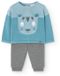 Boboli Ensemble en maille à manches longues bleu, gris 6 mois garçon