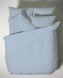 Bianca Plain Dyed Blue beddengoedset voor bedden met 150 cm, 100% percale katoen