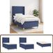 vidaXL Sommier avec matelas tissu bleu 90x200 cm
