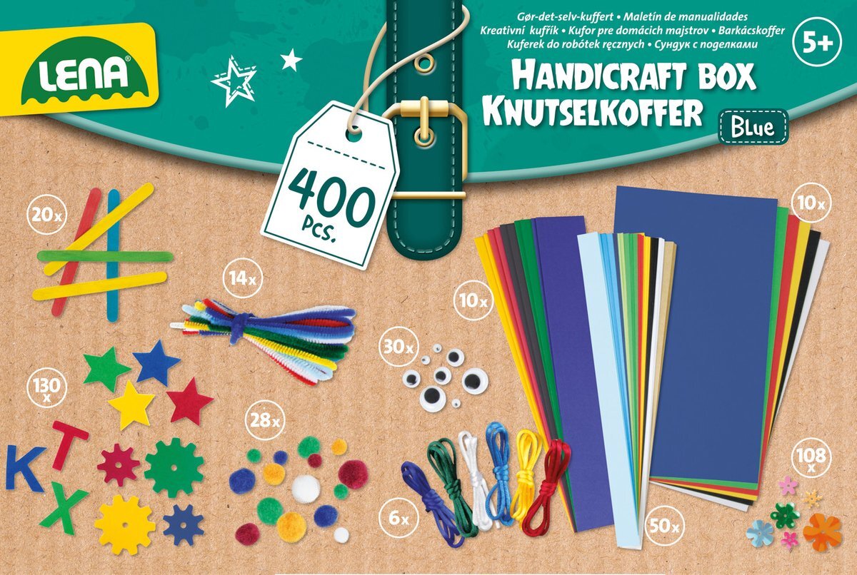 Lena Creatief Knutselkoffer Blauw 400 onderdelen