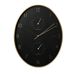 Well Home Moderne wandklok met thermometer en hygrometer, gouden rand, 34,5 x 27,1 cm