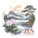 Zen Flowers and Landscapes Coloring Book
