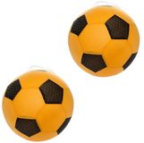 Duckiez Softbal foam - 2x - voetbal print - oranje - zacht - dia 50 cm - speelgoed ballen