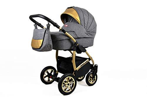 Lux4Kids Kinderwagen Kinderwagen 3in1 Isofix Golden Glow door ChillyKids Flaxen 2in1 Zonder autostoel