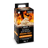 80 houten aanmaakblokjes voor open haard en houtkachel, 100% ecologisch product van hout en plantaardige was, FSC, brandduur 10 minuten