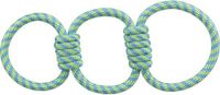 Trixie Touwspeeltje Ringen - Drijvend Polyester Groen-Geel - 42 cm