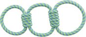 Trixie Touwspeeltje Ringen - Drijvend Polyester Groen-Geel - 42 cm