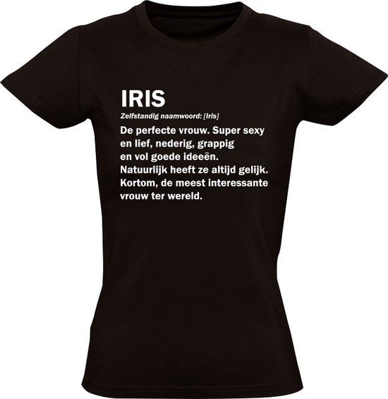 Iris Woordenboek Dames T-shirt - Zwart - Maat S