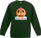 Bellatio Decorations Kersttrui sweater - voor kinderen - Merry Christmas hond kerstbal - groen - Kerstkleding 134/146