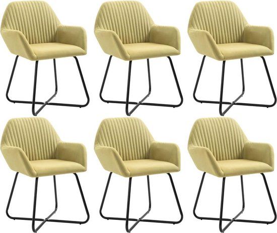 vidaXL Eetkamerstoelen 6 stuks stof groen