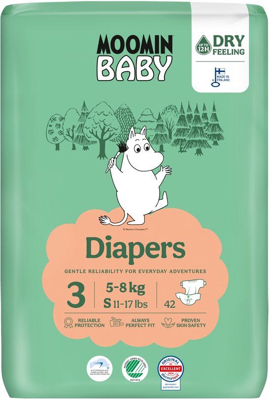 Moomin Baby Eco Wegwerpluiers - Maat 3 - 5 t/m 8 kg