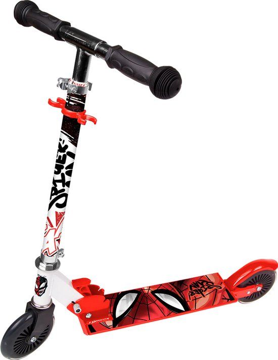 Marvel Spider-Man 2-wiel Kinderstep Jongens Aluminium Rood