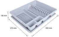 Merkloos Decopatent Afdruiprek voor afwas - Afdruiprekje met Lekbak - Kunststof - Afdruipmat - Afwassen borden & bestek - 37.5 x 45 x 9 Cm