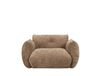 Fauteuil en tissu bronze avec dossier capitonné