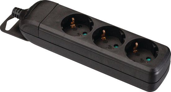 Nedis Stekkerdoos - 3-wegs - 3680W - Zwart