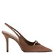 Mango Bruine Slingback Pumps met Naaldhak