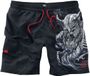 Black Premium by EMP Zwarte zwembroek met vikingopdruk - Heren - M
