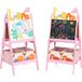 Tableau enfant chevalet enfant double face 2 boîtes de rangement pour enfants 3 - 8 ans 49 x 53.5 x 113 cm