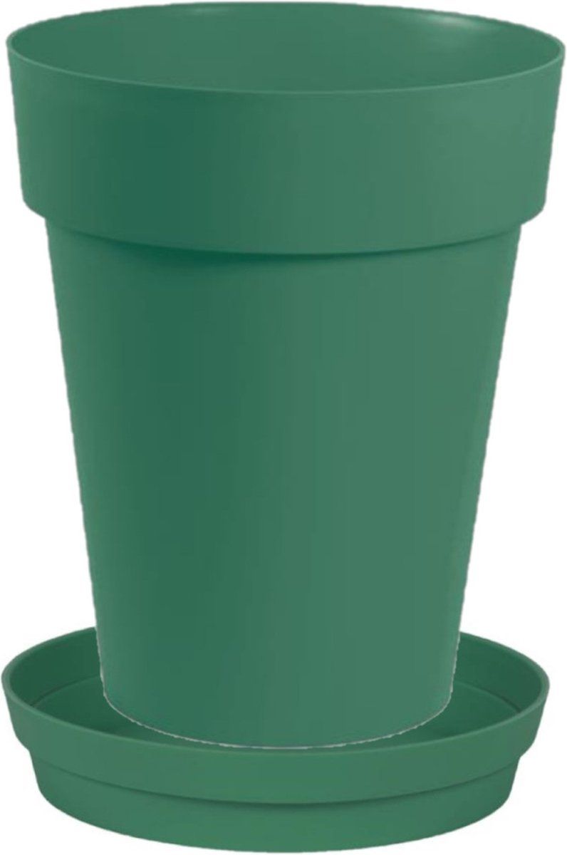 EDA Bloempot Toscane donkergroen D44 x H53 cm - inclusief onderschaal