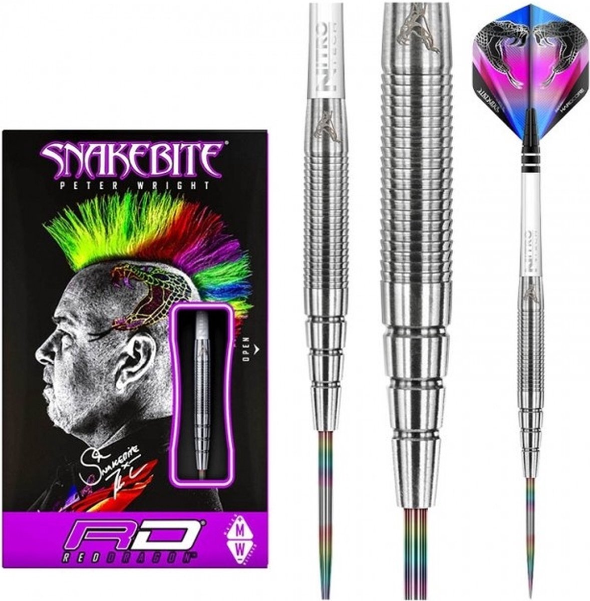 Red Dragon - Peter Wright Snakebite PL15: Steeltip Tungsten Dartpijlen Professioneel - 26 gram