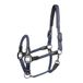 Imperial Riding IRHLaura Licol en nylon robuste avec lanières en cuir PU et ferrures métalliques élégantes, réglable et confortable pour une utilisation quotidienne dans l'écurie, bleu marine, cob