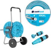 Cellfast Aluplus-slanghaspel 1/2" 60 m + Cellfast IDEAL-tuinslang 1/2" 30 m + Set met Cellfast Basic-sproeier 1/2
