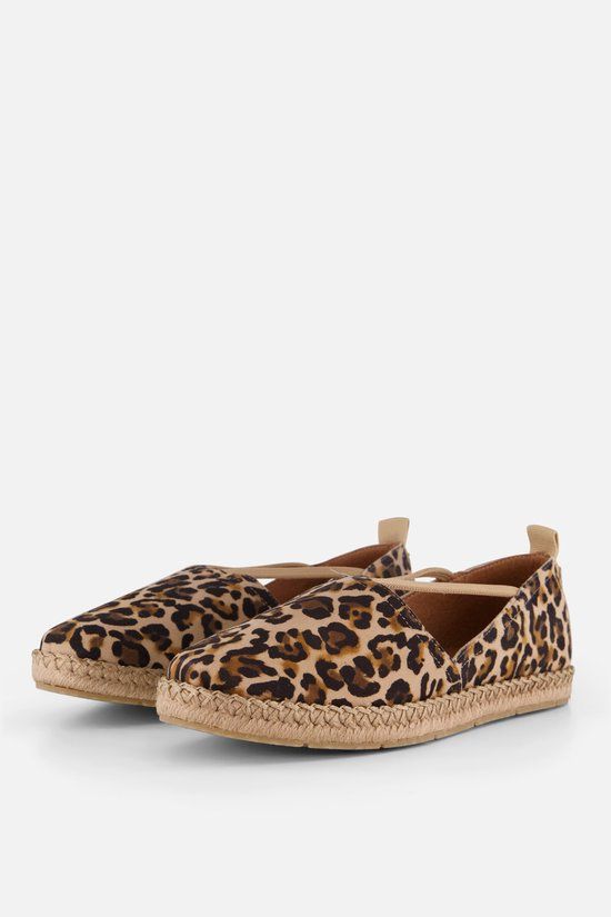 Tamaris Leopard Espadrilles Bruin Leer - Dames Maat 38