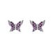Swarovski Amazon Exclusief Idyllia Collectie, Round Cut, Butterfly, Paars, Rodium geplateerd