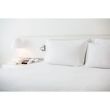ECOMMERC3 Hoeslaken, 150 cm, 100% hoogwaardig katoen, wit, gemaakt in Spanje, zeer zacht, licht en ademend, elegant design en gemakkelijk te wassen