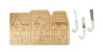 KitchenCraft KCXMNUTCHS3PC Notenkraker Collectie Bamboe Kaas Set, 4 Stuks, Geschenkdoos, Keramisch, Bruin