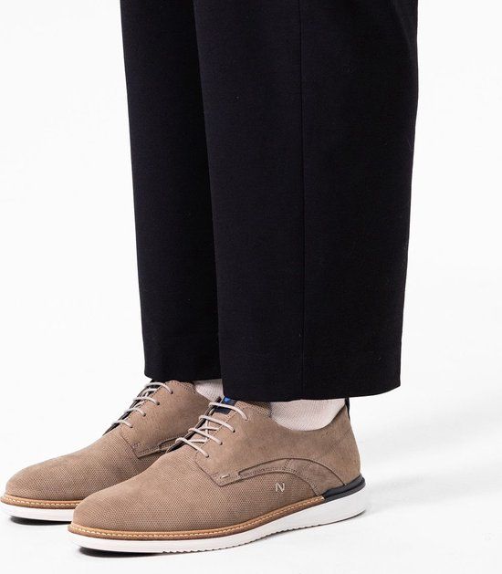 No Stress Heren Taupe Suède Verterschoenen Maat 47