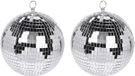 Bellatio Decorations Grote discobal kerstbal - 4x - zilver - 15 cm - glas/foam - spiegelbollen - kerstversiering
