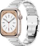 By Qubix Qubix Titanium H-type schakelband Zilver Geschikt voor Apple Watch 38mm / 40mm / 41mm / 42mm