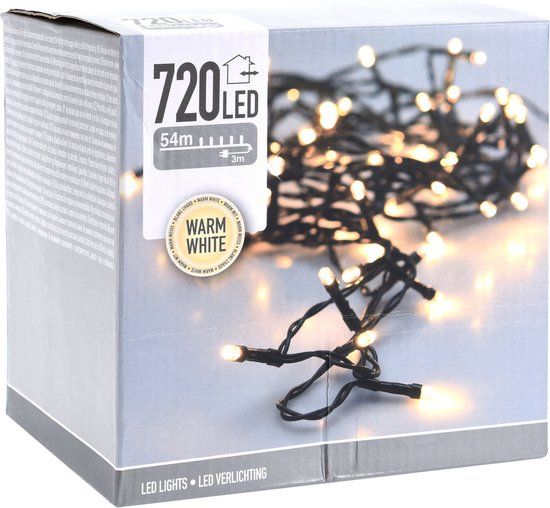 Merkloos 54 meter LEDverlichting - 720 LED's - Warm Wit - Binnen & Buiten