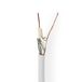Nedis CSBG4010WT500 Coaxkabel op Haspel - RG6T - 75 Ohm - Dubbel Afgeschermd - ECA - 50.0 m - Wit