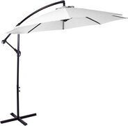 springos Zweef Parasol | Kantelbaar | Waterafstotend | Lichtgrijs | Ø 300 CM