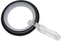Gardinia Gordijnringen - Metalen ringen voor gordijnroedes - set van 10 - mat-zwart - Ø16 mm