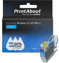 PrintAbout Huismerk Brother LC-3219XL C Inktcartridge Cyaan Hoge capaciteit
