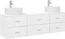 vidaXL Badkamerkastenset 3 st Wit 62,5 x 44,5 x 50 cm Bewerkt hout