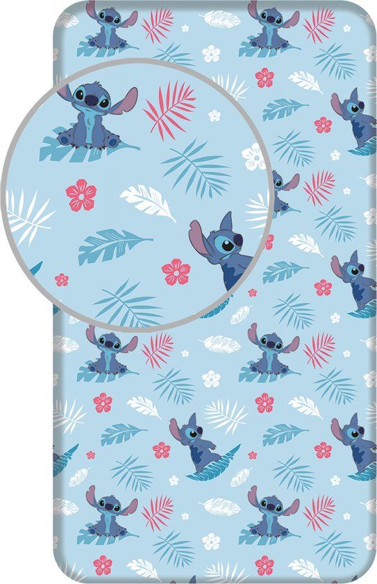 4KidsOnly Disney Lilo & Stitch Hoeslaken Summer Time - Eenpersoons - 90 x 200 cm - Katoen