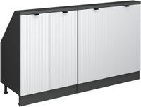 Vicco R-Line Keukenkast voor schuine wand – 140 cm Set van 2 Witte golf