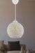 Merkloos / Sans marque Opviq Elegante witte kroonluchter, 22 cm diameter, 54 cm hoogte, kunststof behuizing, katoenen cap, E27-fitting max. 40 W, perfect voor Scandinavische en landelijke decoratie