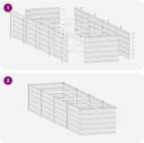 vidaXL Verhoogde Tuinbak - Weervast Staal - 321 x 80 x 55 cm