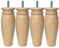 MARGOT Royal Rustique 3700527826233 bedpoten, hout, natuurlak, hoogte 20 cm, 4 stuks