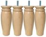 MARGOT Royal Rustique 3700527826233 bedpoten, hout, natuurlak, hoogte 20 cm, 4 stuks