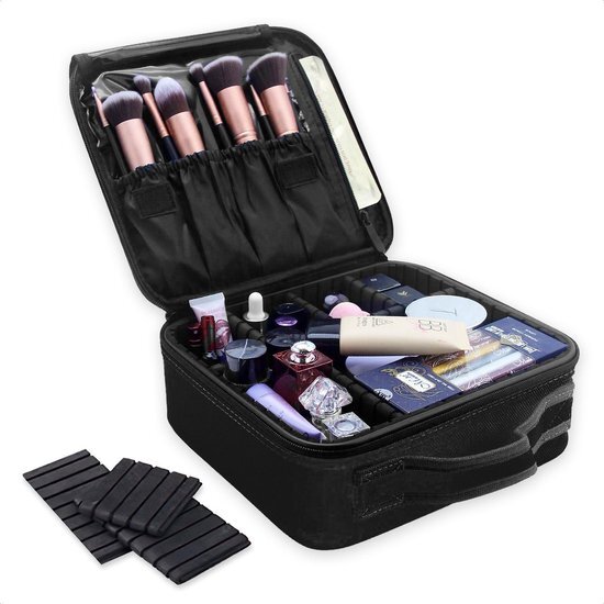 Confibel Cosmetica Koffer - Make-up Koffer met verstelbare vakken - Visagie en Nagelstyliste Beauty Koffer - 26x23x9CM