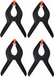 Merkloos Grote Zwarte Kunststof Handdoeken/Badlaken Knijpers 4 Stuks